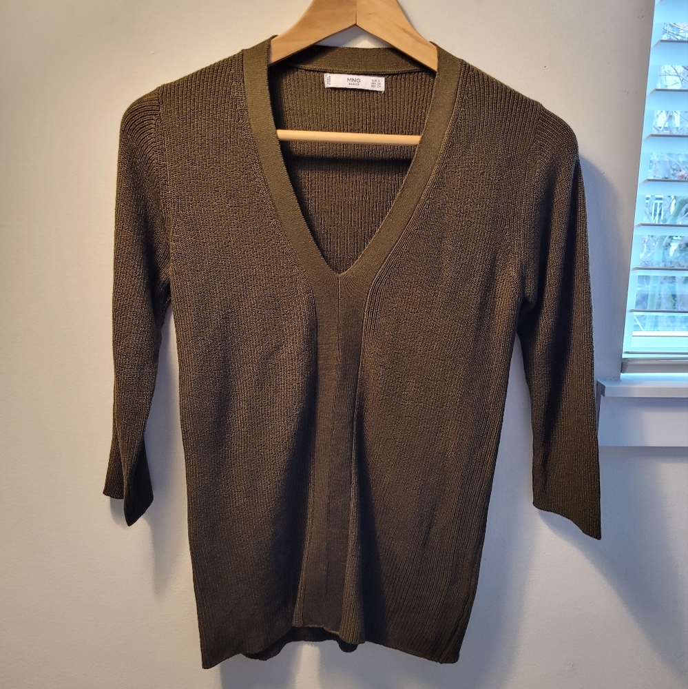 Mango MNG Basics V Neck Sweater US XS